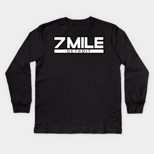 7 Mile Detroit Front &  Back v.3 Kids Long Sleeve T-Shirt